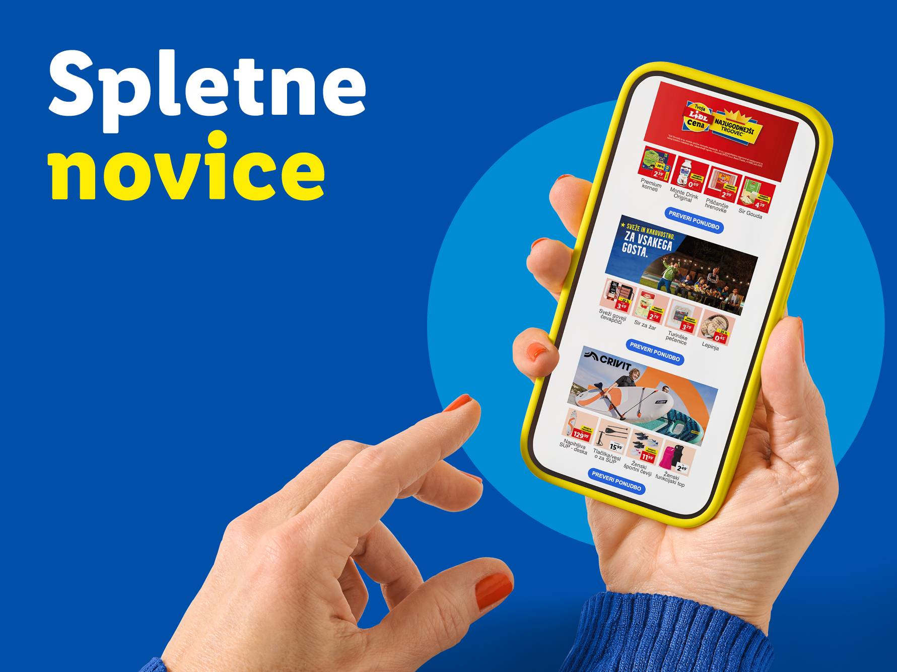 Crivit športni izdelki, siri in druga živila na spletu s popustom.