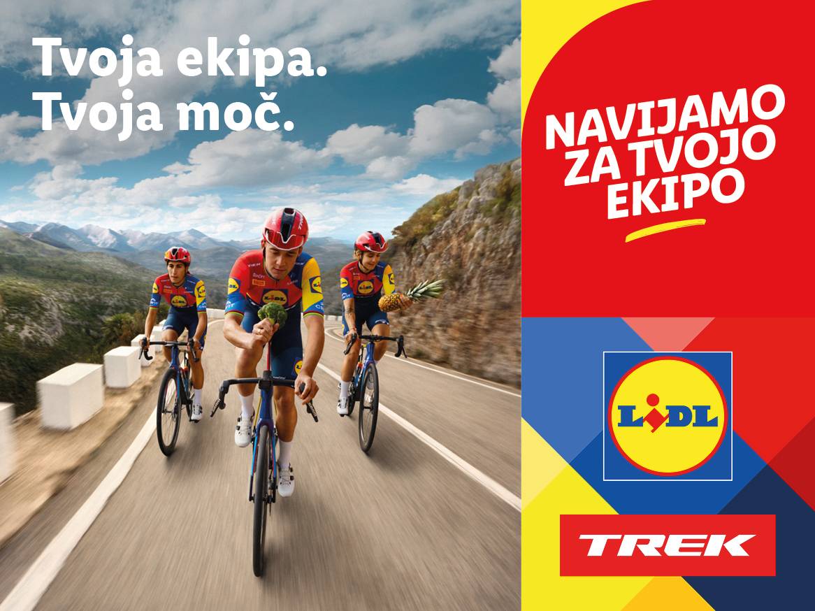 Kolesarji Lidl Trek na cesti.