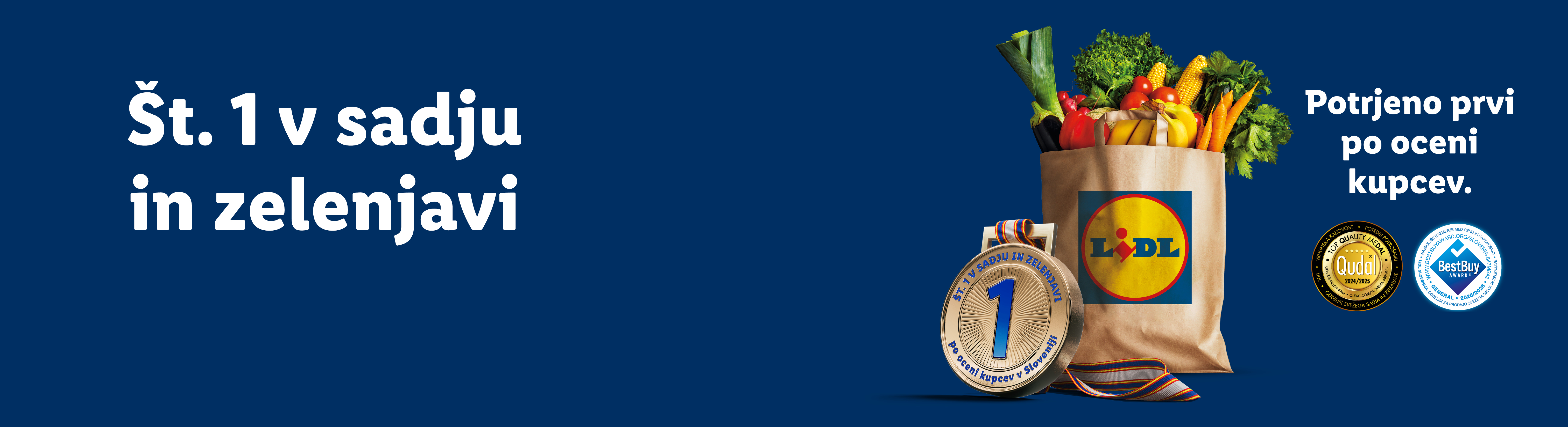 Št. 1 v sadju in zelenjavi, potrjeno prvi po oceni kupcev.